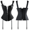 Vintage Renaissance Front Lace Up Bustier Corset with Garters Detail View