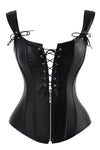 Renaissance Lace Up Vintage Boned Bustier Corset with Garters