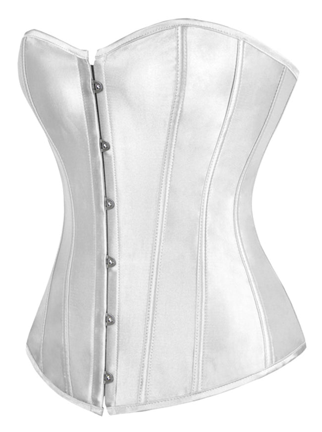 White Bride Corset Overbust Bustier Top Side View