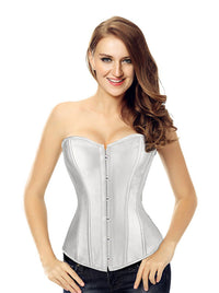 Burlesque Satin Strapless Bridal Wedding Overbust Corset Main Image