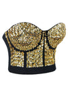 Steampunk Sequins Bustier Crop Top Back