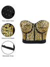 Steampunk Gothic Sequins Bustier Crop Top Bra Clubwear