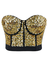 Beaded Sequins Bustier Bra Main Image