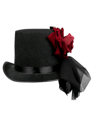 Gothic Top Hat Rose Gear Masquerade Top Hat