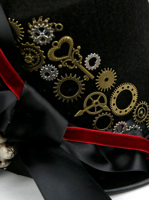 Gothic Top Hat Rose Gear Masquerade Top Hat