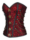 Steampunk Vintage Brocade Bones Strapless Bustier Corset Top