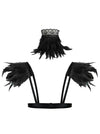 Steampunk Them Party Role Play Feather Shrug Scarf Costume Accessory