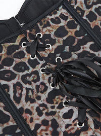 Brown Leopard Print Corset Detail View