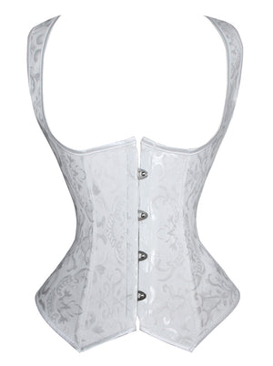 Spiral Steel Boned  Jacquard Waist Training Cincher Underbust Corset Vest