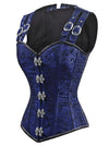 Steampunk Vintage Floral Brocade Steel Boned Bustier Corset Top