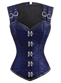 Gothic Steampunk Brocade Steel Boned Waist Cincher Corset Vest Dark Main Image