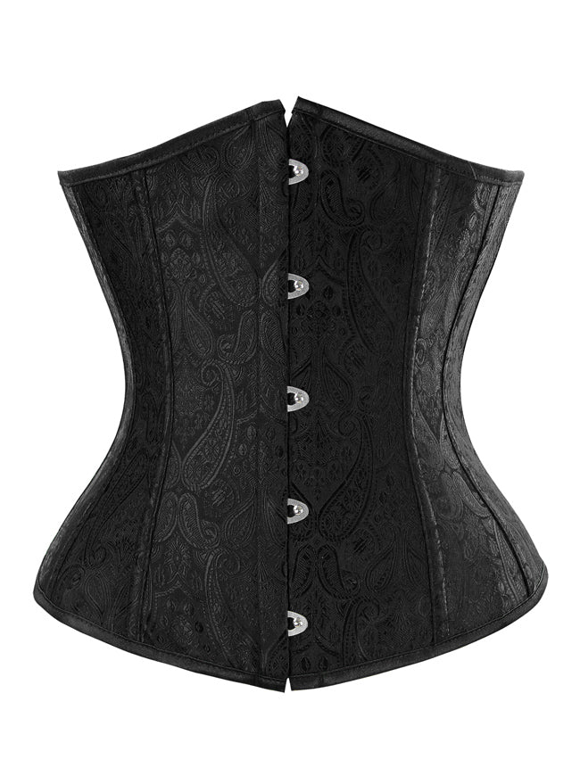 Steampunk Retro Brocade Boned Underbust Waist Training Corset