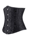 Elegant Retro All-match Lady Black Jacquard Punk Vintage Strapless Lace Up Body Shapewear Underbust Corset Tops Detail View