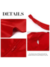 Elegant Casual Red Satin Plastic Boned Spaghetti Straps Overbust Tank Top Detail View