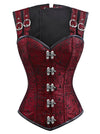 Gothic Steampunk Brocade Steel Boned Vintage Waist Cincher Overbust Corset Vest Main Image