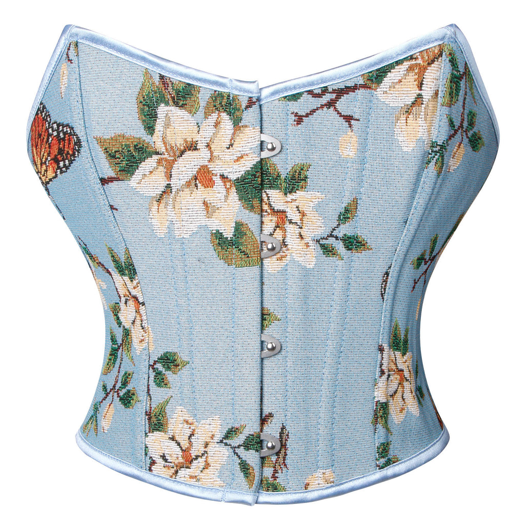 Renaissance Retro Floral Strapless Bustier Corset Crop Top