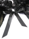 Charmian Gothic Feathers Shawl Halloween Cape Shrug Accessories with Lace Necklace