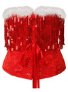 Christmas Lace Up Bodice Corset Back View