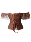 Womens Renaissance Renfaire Lace Up Overbust Corset Back View