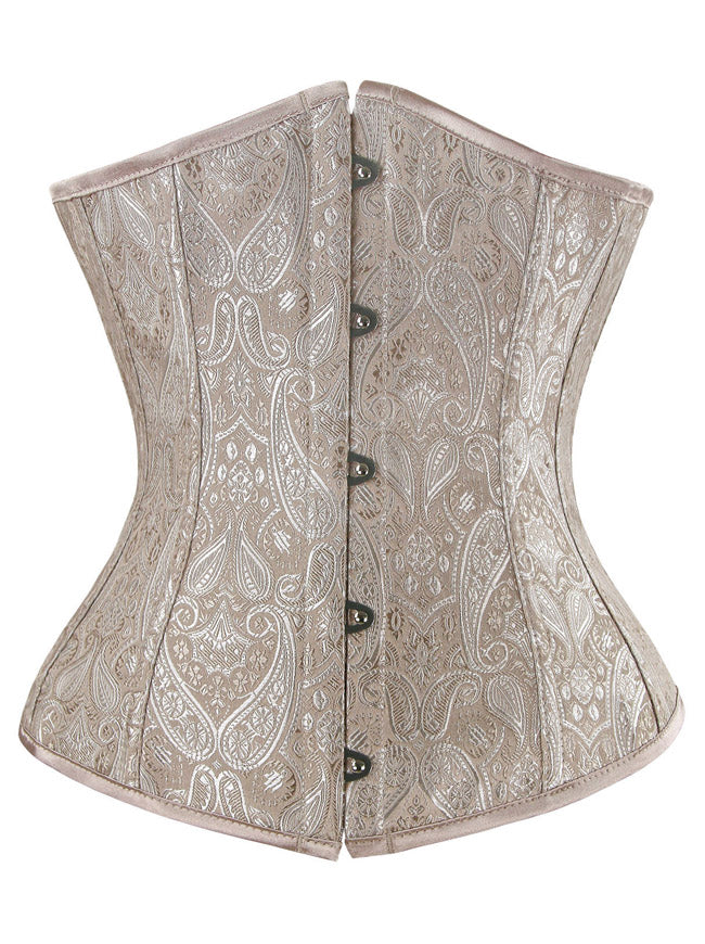 Steampunk Retro Brocade Boned Underbust Waist Training Corset Main View