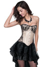 Elegant Vintage Lady Gothic Steampunk Sweetheart Busk Closure Strapless Overbust Corset Tops Main View