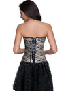 Sexy Burlesque Women Satin Retro Steampunk Sweetheart Body Shapewear Overbust Corset Tops Back View