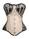 Burlesque Gothic Retro Lace Trim Satin Bustier Corset