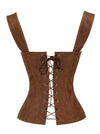 Vintage Renaissance Lace Up Bustier Corset with Garters Side View