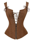 Renaissance Lace Up Vintage Boned Bustier Corset with Garters Main Image