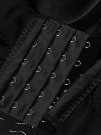 Sexy Cute Stunning Black Silver Boned Spaghetti Straps Outerwear Corset Detail View-2