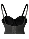 Charming Cute Black Vintage Sweetheart Spaghetti Straps Corset Tops Back View