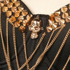 Rivets Studded Spaghetti Strap Party Bustier Bra Crop Top Detail View-4