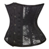 Elegant Women Black Mesh Gothic Waist Cincher Underbust Corset Side View