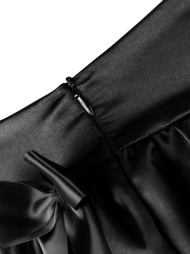 Punk Plus Size High Waist Black Skirt Detail View