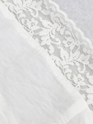 Women's All-match Tencel Cotton Lace High Waist Corset Top Tunic Dress White Detail View