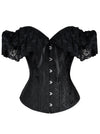 Steampunk Gothic Elegant Off Shoulder Jacquard Overbust Corset Top