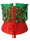 Christmas Cosplay Boned Corset Santa Top Back View