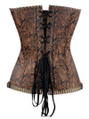 Steampunk Vintage Zipper Stripe and Floral Strapless Bustier Corset Top