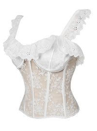 Womens Lace Mesh Bustier Top Detail View