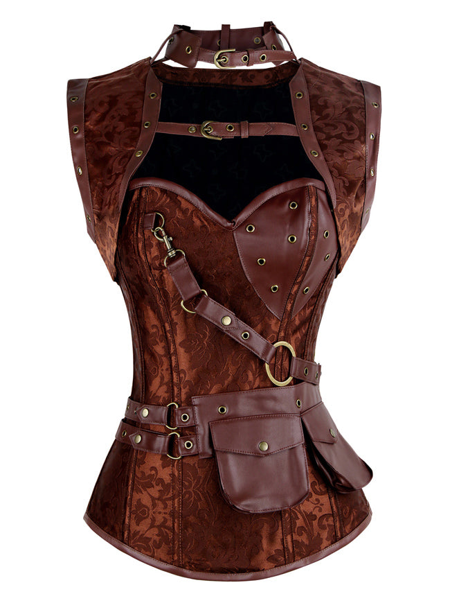 Retro Brocade Steampunk Bustiers Corset