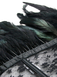 Steampunk Gothic Retro Lace Feather Bolero Jacket Shrug Detail View