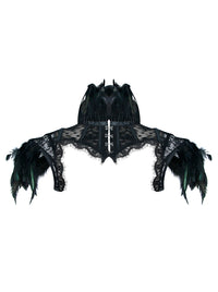 Steampunk Gothic Accessories Lace Feather Bolero Jacket Shrug