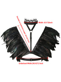 Charmian Costume Accessories Party Scarf Feather Shoulder Wrap Shawl with Choker