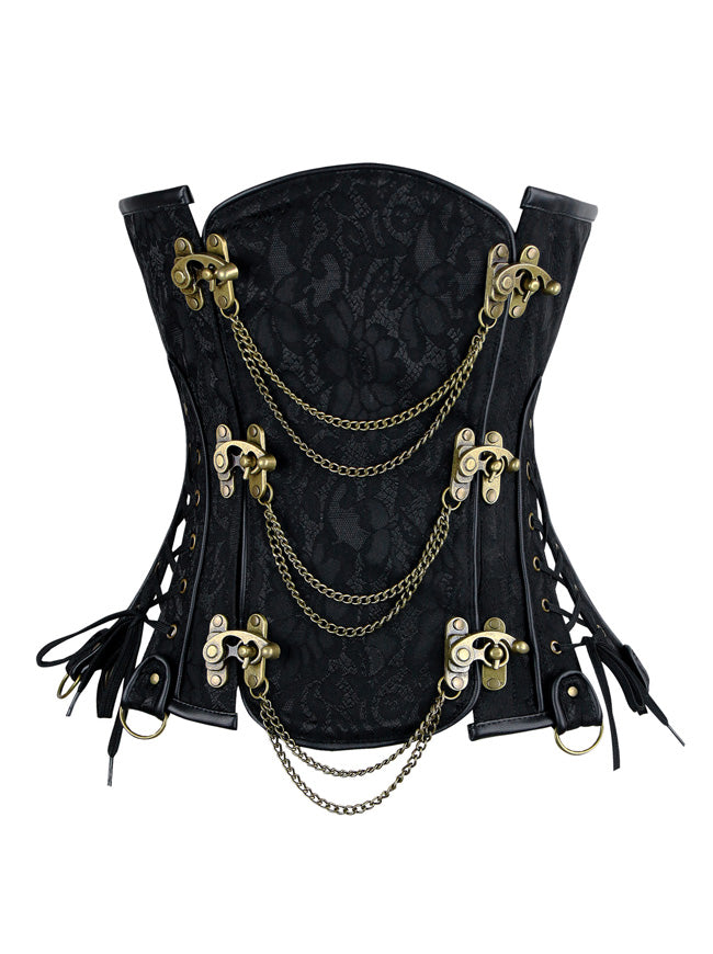 Heavy Duty Steel Boned Steampunk Gothic Waist Training Underbust Corset Main Image