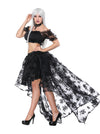 2 Pcs Halloween Steampunk Off Shoulder Crop Top with High Low Skirt Set