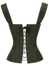 Vintage Renaissance Lace Up Bustier Corset with Garters Back View