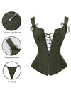 Vintage Renaissance Front Lace Up Bustier Corset with Garters