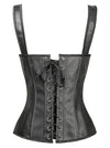 Renaissance Lace Up Vintage Boned Bustier Corset with Garters Back View