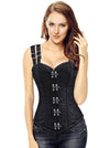 Gothic Steampunk Brocade Steel Boned Vintage Waist Cincher Overbust Corset Vest Main View