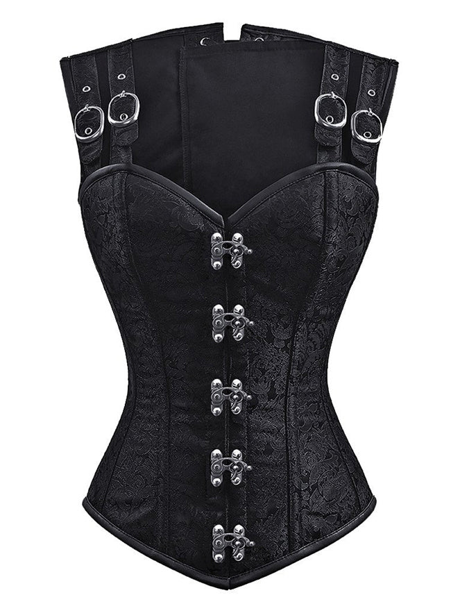 Gothic Steampunk Brocade Steel Boned Waist Cincher Corset Vest